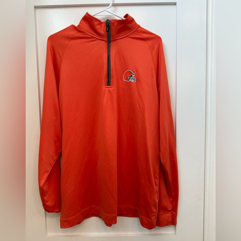 Orange Quarter-Zip Pullover with Logo